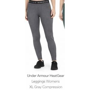 Under Armour HeatGear Leggings Womens XL Gray Compression Athletic Gym